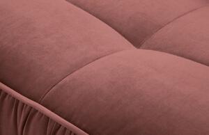 Rózsaszín bársony háromszemélyes kanapé MICADONI JARDANITE 216 cm