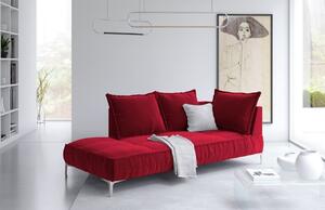 Piros bársony fotel MICADONI JARDANITE 213 cm, bal