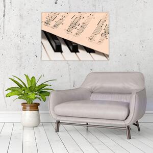Zongora hangjegyekkel képe (70x50 cm)
