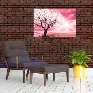 Rózsaszín fa képe (90x60 cm)