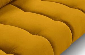 Sárga bársony háromszemélyes kanapé MICADONI MALVIN 220 cm