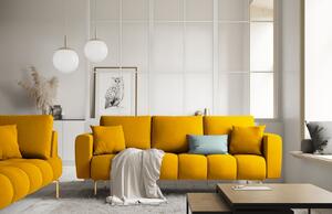 Sárga bársony háromszemélyes kanapé MICADONI MALVIN 220 cm