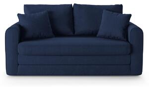 Sötétkék szövet kétszemélyes kanapéágy MICADONI LIDO 158 cm