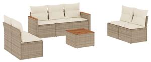 VidaXL Polyrattan Kerti Ülőgarnitúra - 8 részes - Bézs