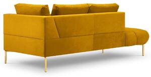 Sárga bársony fotel MICADONI MALVIN 216 cm, bal