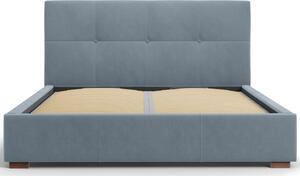 Világoskék bársony ágy MICADONI SAGE 140 x 200 cm