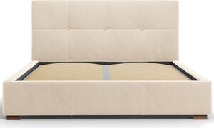 Bézs bársony ágy MICADONI SAGE 140 x 200 cm