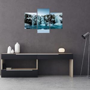 Befagyott vízesés képe (90x60 cm)