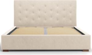 Bézs bársony ágy MICADONI SERI 160 x 200 cm