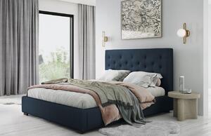 Kék szövet ágy MICADONI SERI 140 x 200 cm