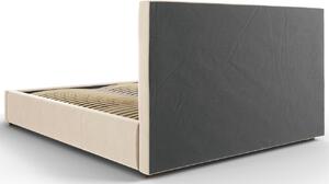 Bézs bársony ágy MICADONI SERI 160 x 200 cm