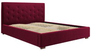 Borvörös bársony ágy MICADONI SERI 160 x 200 cm