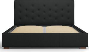 Fekete szövet ágy MICADONI SERI 140 x 200 cm