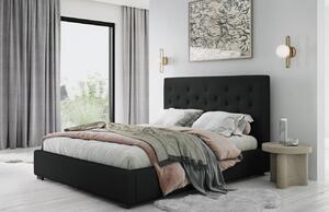Fekete szövet ágy MICADONI SERI 140 x 200 cm