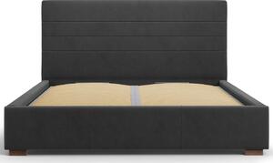 Sötétszürke bársony ágy MICADONI ARANDA 140 x 200 cm