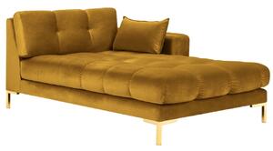 Sárga bársony fotel MICADONI MAMAIA 185 cm arany alappal, eredeti