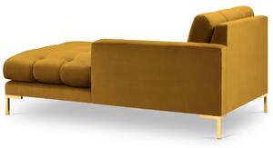 Sárga bársony fotel MICADONI MAMAIA 185 cm arany alappal, eredeti