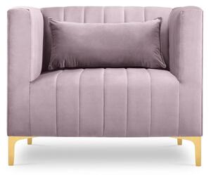 MICADONI ANNITE világos rózsaszín bársony fotel arany alappal