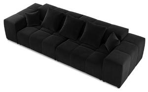 Fekete bársony moduláris háromüléses kanapé MICADONI MARGO 340 cm