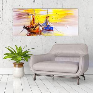 Kép - A csónak festménye (120x50 cm)