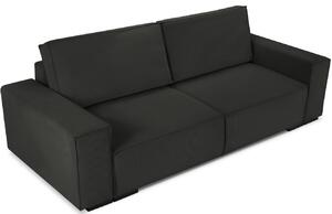 Fekete kordbársony háromszemélyes kanapéágy MICADONI EVELINE 254 cm