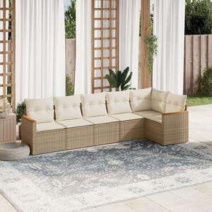 VidaXL Polyrattan Kerti Ülőgarnitúra - 6 részes - Bézs