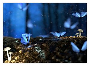 Kék pillangók képe (70x50 cm)