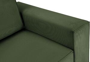 Palack zöld kordbársony háromszemélyes kanapéágy MICADONI EVELINE 254 cm