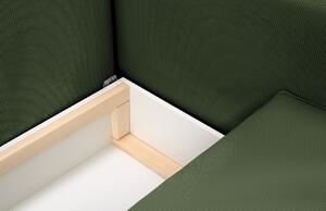 Palack zöld kordbársony háromszemélyes kanapéágy MICADONI EVELINE 254 cm