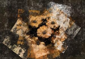 Fotótapéta - Arany virágok - fal (152,5x104 cm)