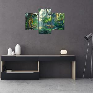 Kép - Egy trópusi erdő illusztrációja (90x60 cm)