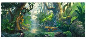 Kép - Egy trópusi erdő illusztrációja (120x50 cm)