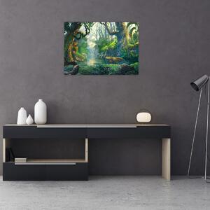 Kép - Egy trópusi erdő illusztrációja (70x50 cm)