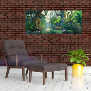 Kép - Egy trópusi erdő illusztrációja (120x50 cm)