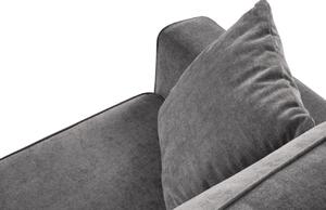 Szürke szövet sarok kanapéágy Micadoni Dunas 242 cm fekete talppal, jobb