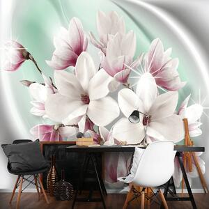 Fotótapéta - Fehér és rózsaszín virágok (152,5x104 cm)
