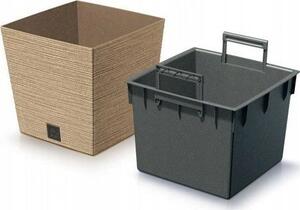 Prosperplast FURU SQUARE LOW ECO WOOD kaspó 30 cm naturo