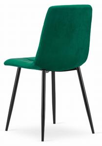 KARA zöld bársony szék fekete lábakkal