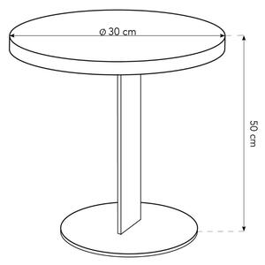 Fehér márvány oldalasztal MICADONI NAMIB 30 cm fém talppal