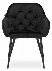 PreHouse FORIO szék - fekete bársony / fekete lábak