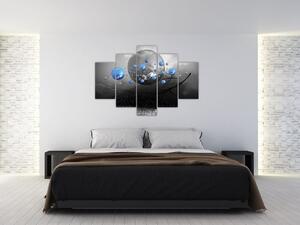 Kék absztrakt gömbök képe (150x105 cm)