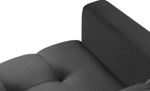 MICADONI Mamaia sötétszürke bársony fotel fekete talppal