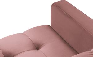 MICADONI Mamaia rózsaszín bársony fotel fekete talppal