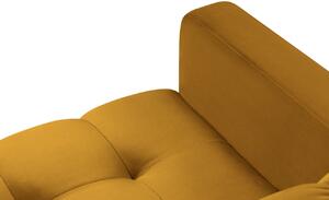 MICADONI Mamaia sárga bársony fotel, arany alappal