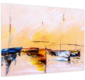 Kép - Csónak, festmény (70x50 cm)