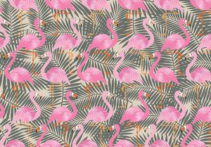 Fotótapéta - Flamingo - rózsaszín-szürke (152,5x104 cm)
