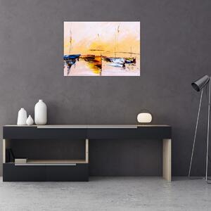Kép - Csónak, festmény (70x50 cm)