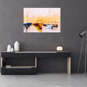 Kép - Csónak, festmény (90x60 cm)