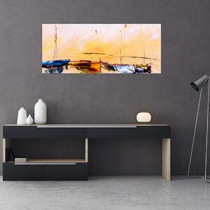 Kép - Csónak, festmény (120x50 cm)