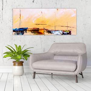 Kép - Csónak, festmény (120x50 cm)